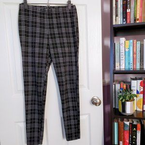 f21: black plaid leggings